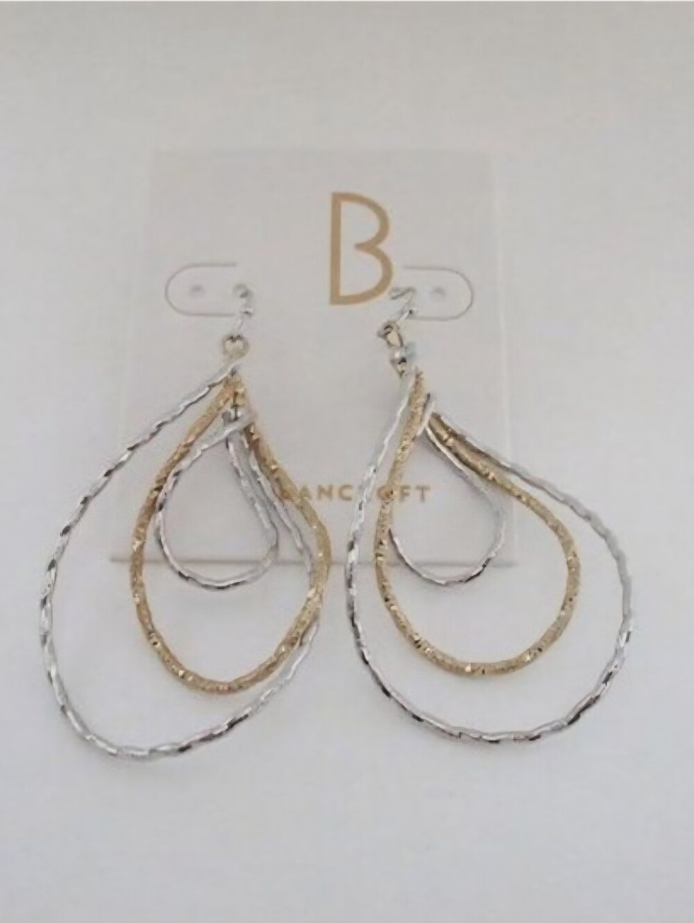 Bancroft Gold and Silver Teardrop Earrings